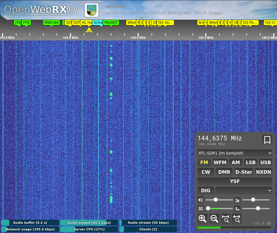 VHF WebSDR wird erneuert